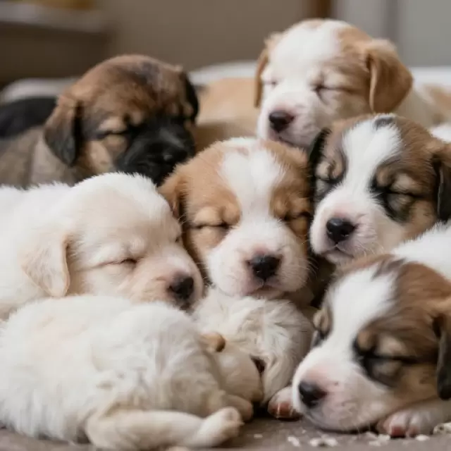 Sleepy Puppy Pile