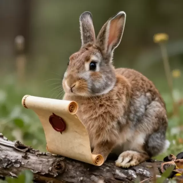 Bunny Reading a Letter