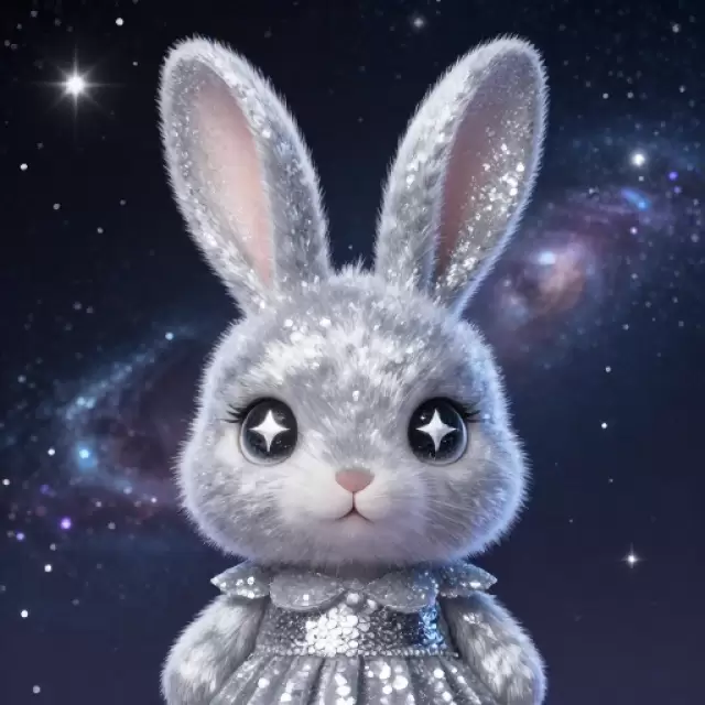 Silver Glitter Bunny Avatar
