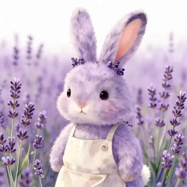 Purple Lavender Bunny