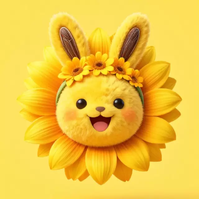 Yellow Sunflower Bunny