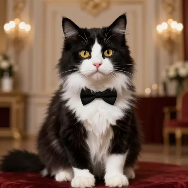Tuxedo Fuzz Cat