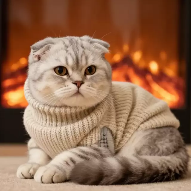 Scottish Fold Fluff Cat