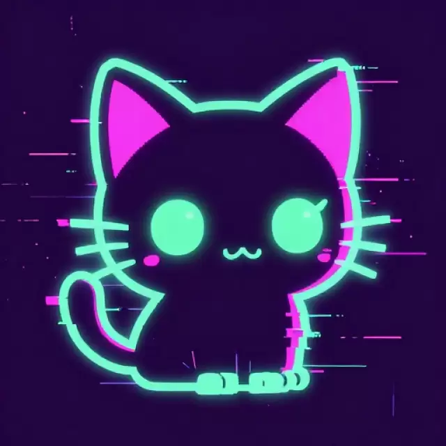 Neon Cat Glitch