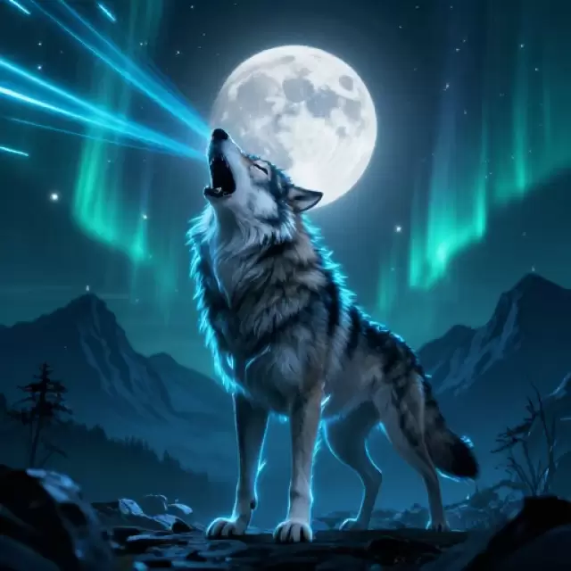 Neon Wolf Moon