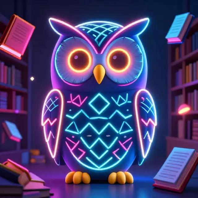 Neon Owl Wisdom