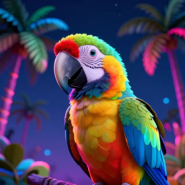 Neon Parrot Party