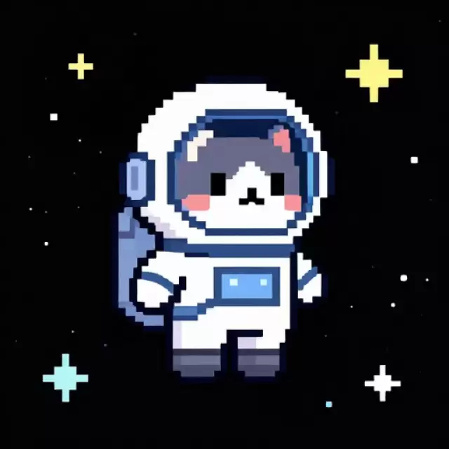 Pixel Astronaut Cat