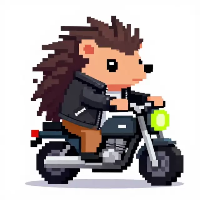 Pixel Biker Hedgehog