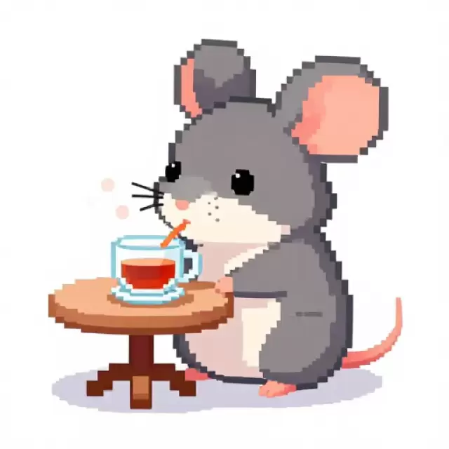 Pixel Tea Party Mouse