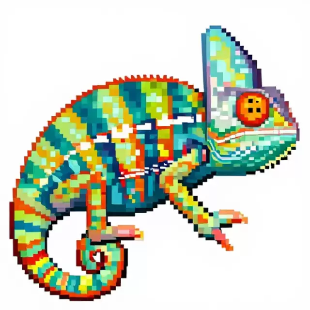 Pixel Mosaic Chameleon
