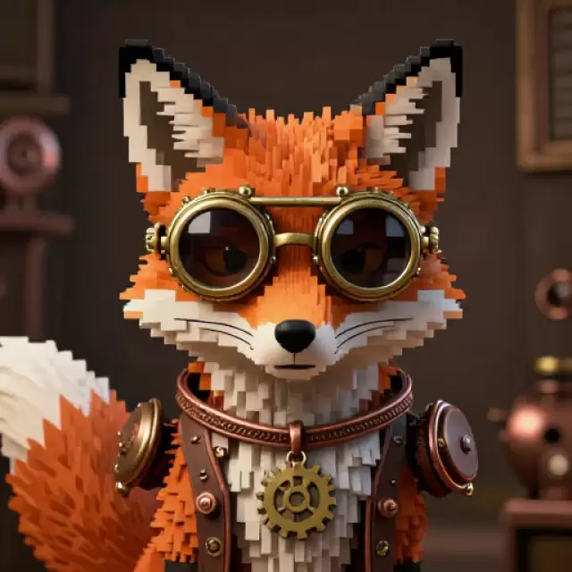Pixel Steampunk Fox