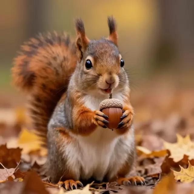 Squirrel with an Acorn