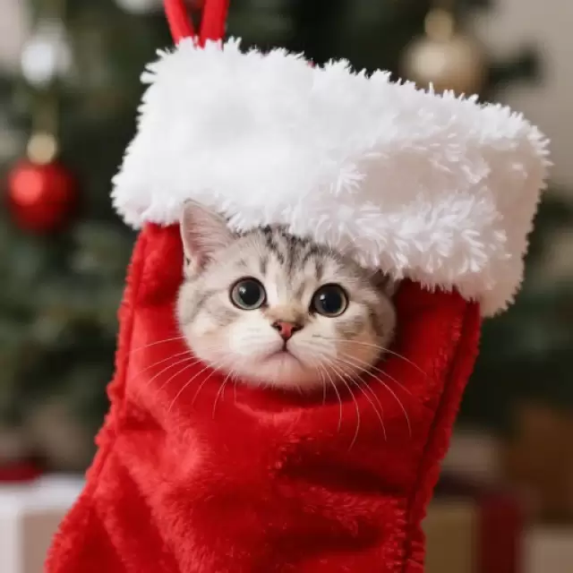 Kitten in a Stocking