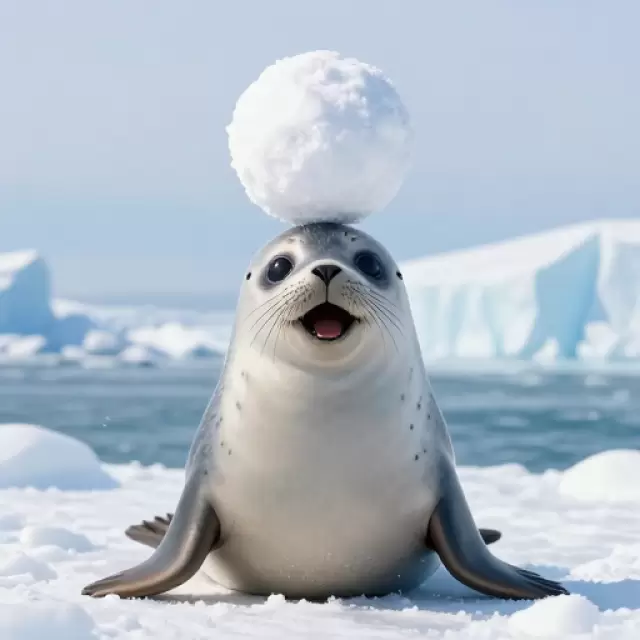 Seal with a Snowball