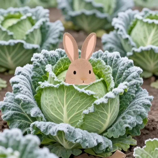 Vector Rabbit in Cabbage Patch
