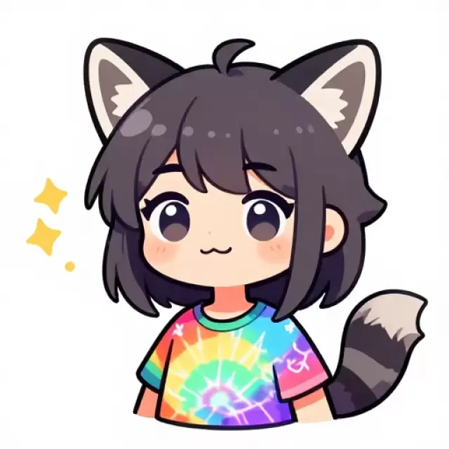 Rainbow Raccoon Girl