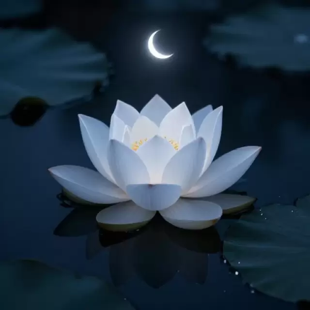 Moonlit Lotus Bloom