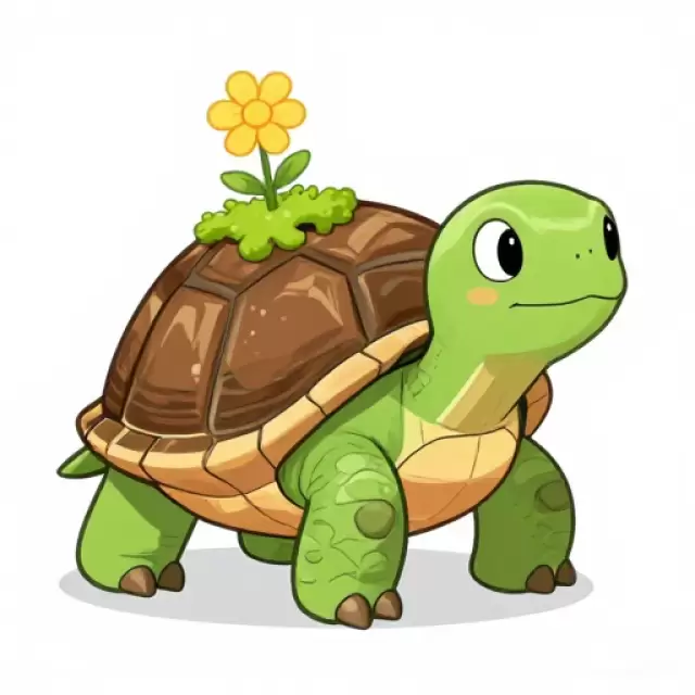 Turtle with a Mossy Shell
