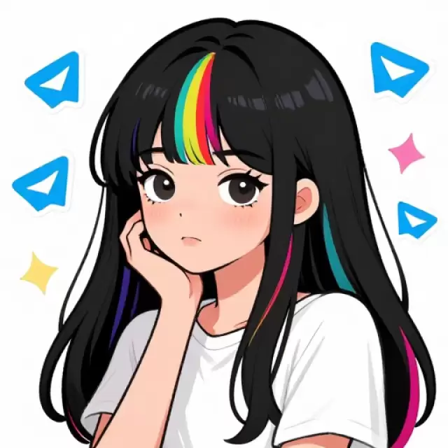 Rainbow Streak Hair Girl