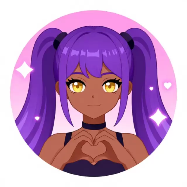 Brown-Skinned E-Girl with Purple Ombre