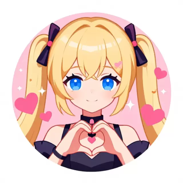 Blonde Western Teen with Heart Hands