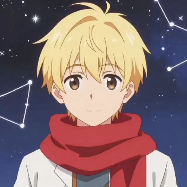 Blonde European Teen with Red Scarf