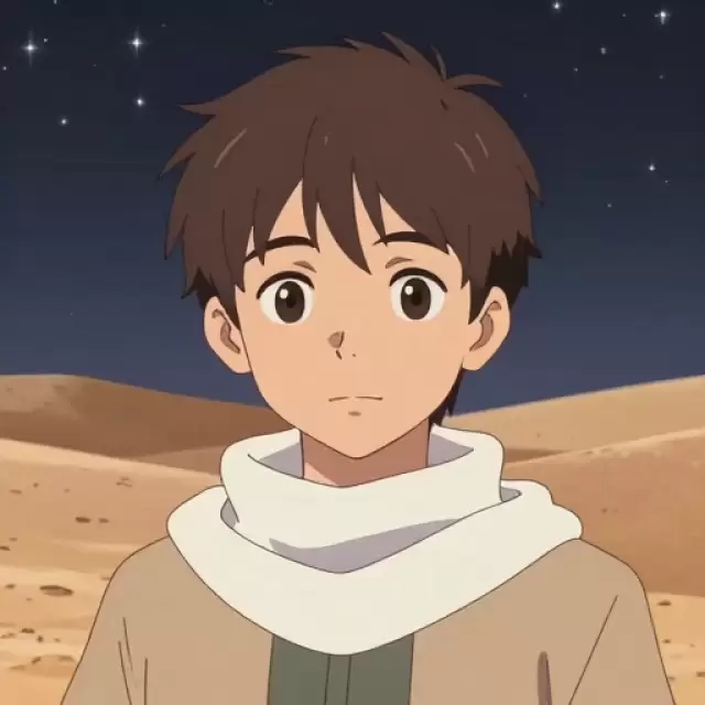 Brunette Middle Eastern Boy with White Scarf