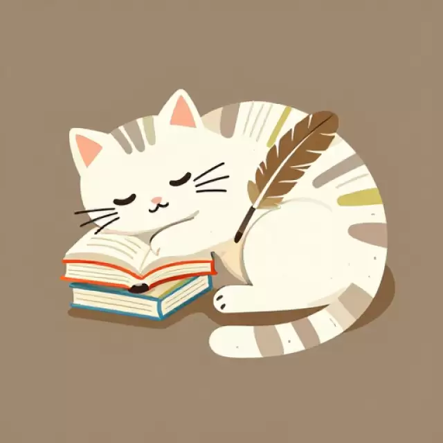 A Cat Constructed from Books