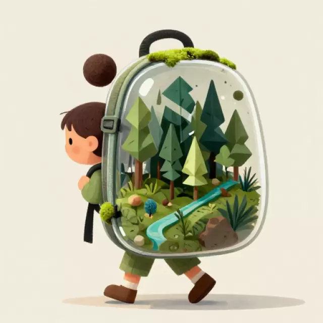 The Child Who Carries a Miniature Forest