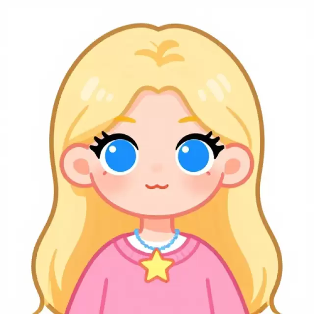 Blonde Caucasian Girl with Blue Eyes