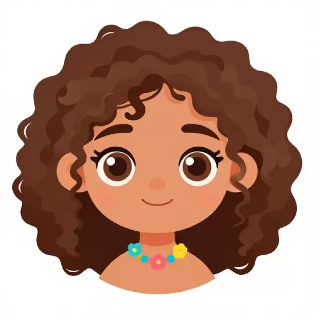 Latina Girl with Curly Hair and Flower Necklace