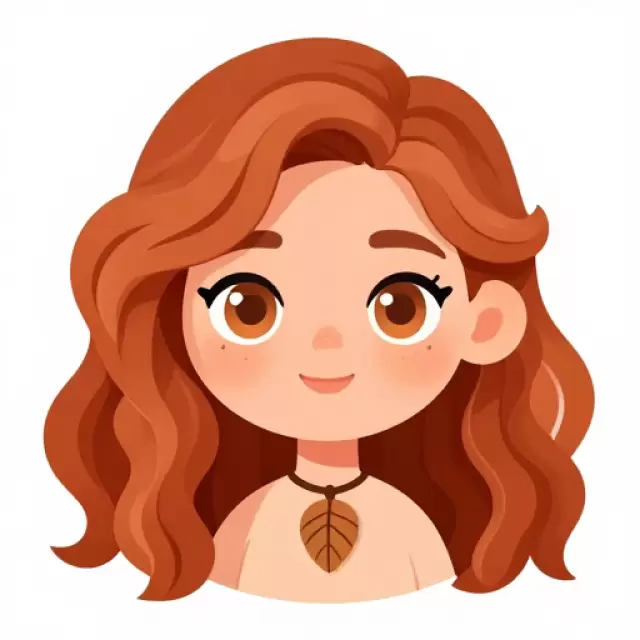 Girl with Auburn Hair and Amber Eyes