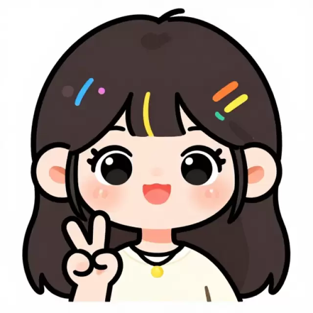 Girl with Rainbow Streaks and Peace Sign Necklace