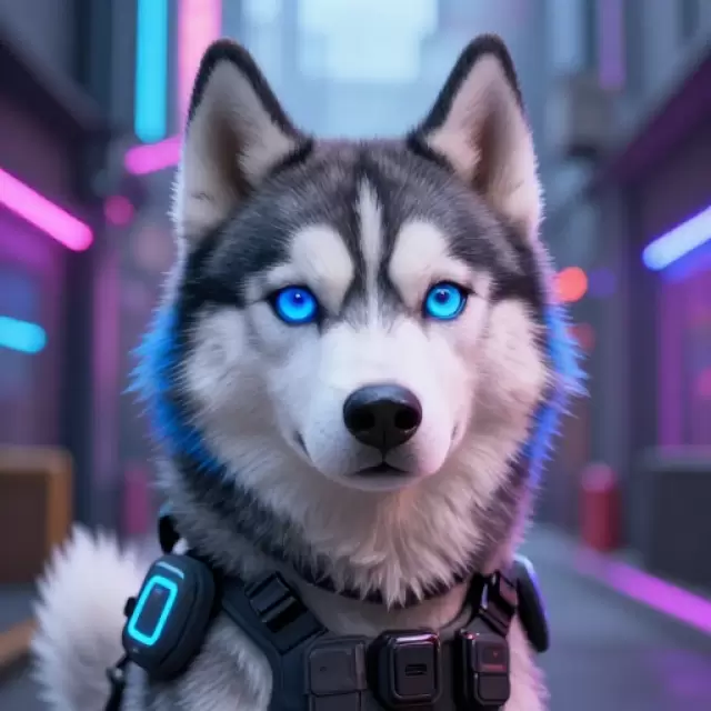 Cyberpunk Husky