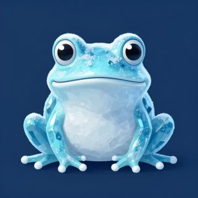 Ice Blue Frozen Frog