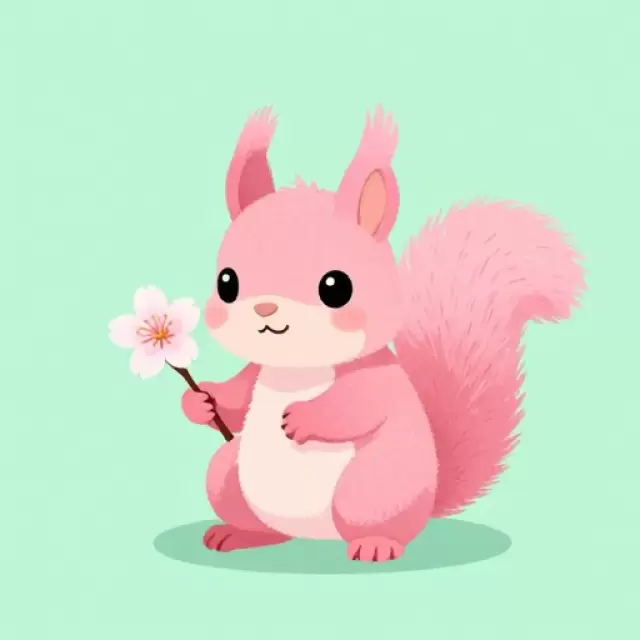 Pink Blossom Squirrel