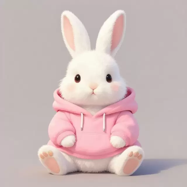 Bunny in Pink Hoodie