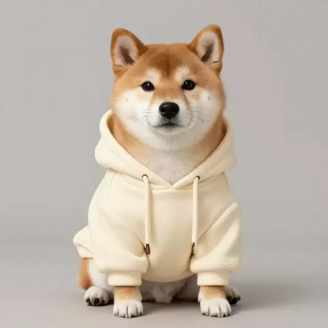 Shiba Inu in Cream Hoodie
