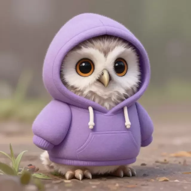 Owlet in Lavender Hoodie