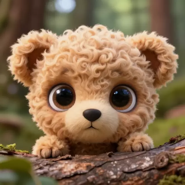 Peeking from Hollow Log