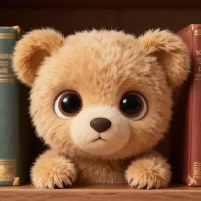 Peeking from Bookshelf