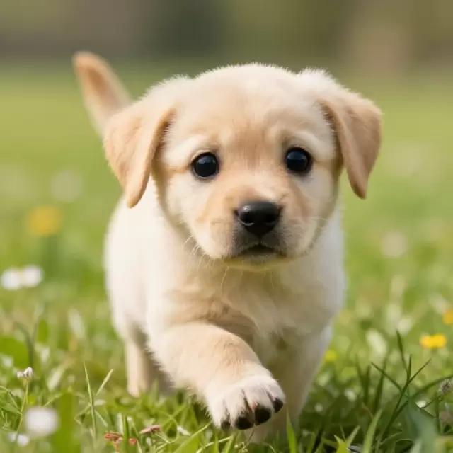 Running in Grassy Field