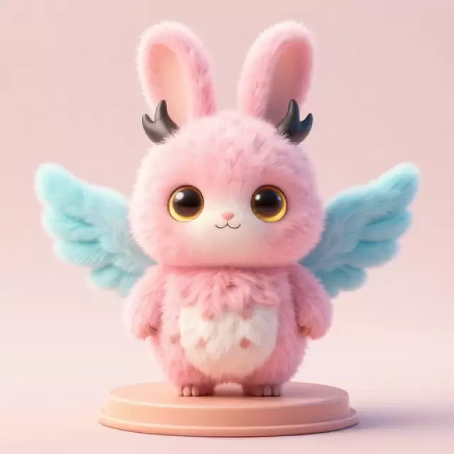 Pastel Pink Bunny Monster