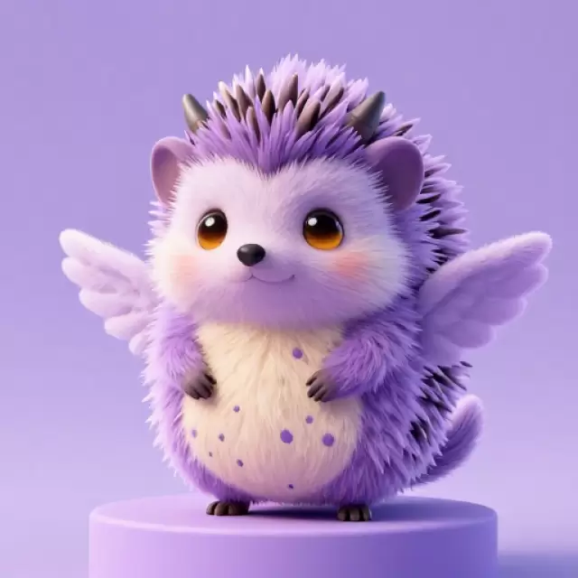 Lavender Hedgehog Creature