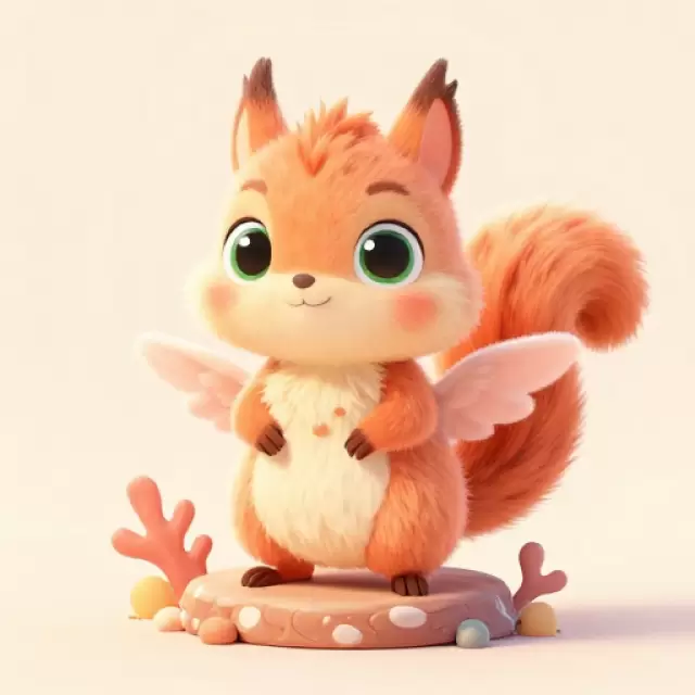 Peach Orange Squirrel Sprite