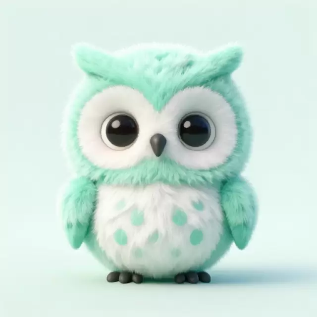Mint Green Owl Creature