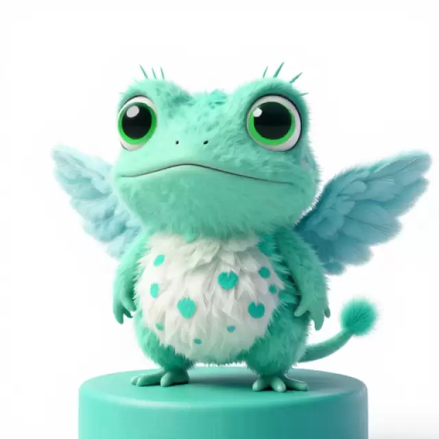 Turquoise Frog Monster