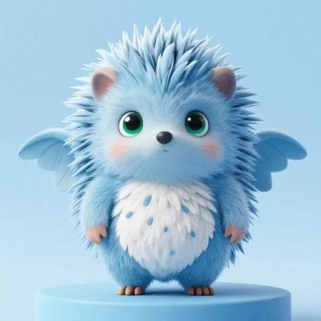 Pale Blue Hedgehog Monster