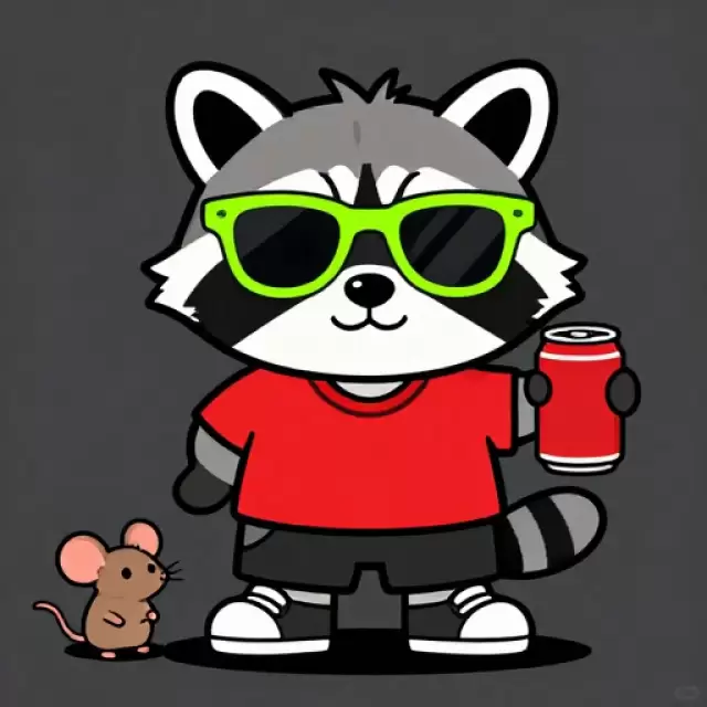 Stylish Raccoon with Sneakers